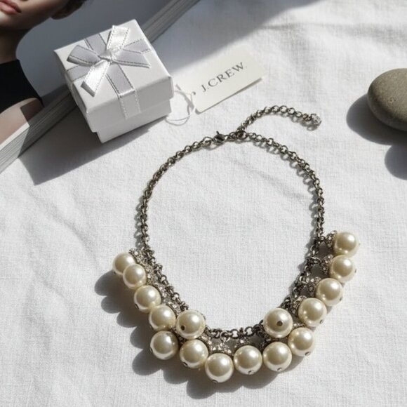 J. Crew Cream and Muted Gold Vintage-Inspired Necklace - Picture 1 of 5